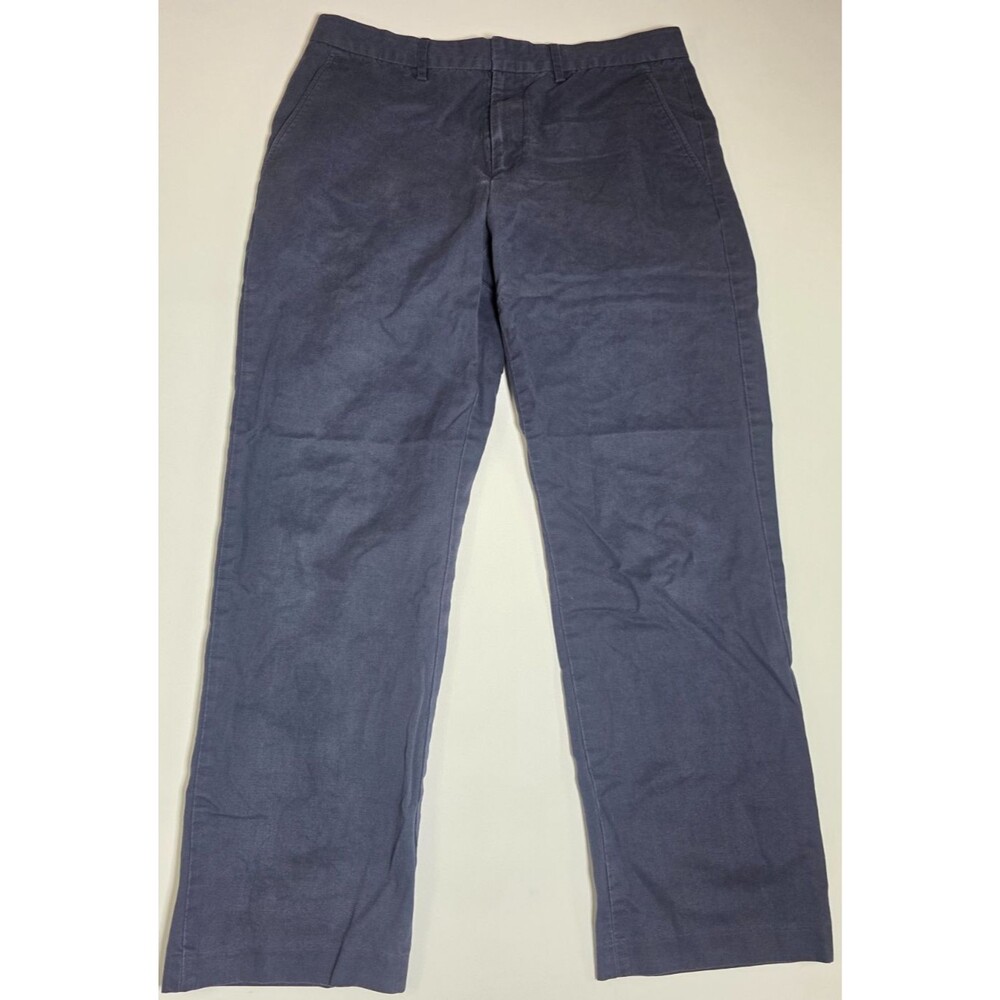 J Crew Chino Pants Mens 34x32 Navy Blue Broken-In Slim Straight Cotton Trousers